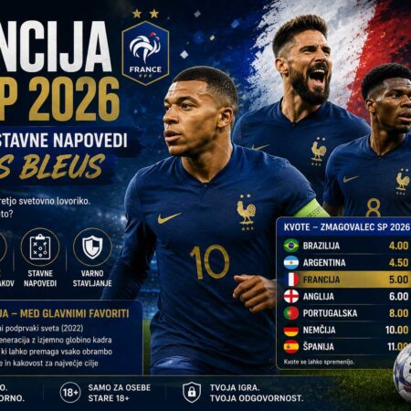 Francija na SP 2026: Kvote in stavne napovedi na Les Bleus